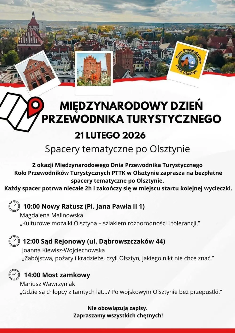 Plan spaceru w Dniu Przewodnika w Olsztynie 2026
