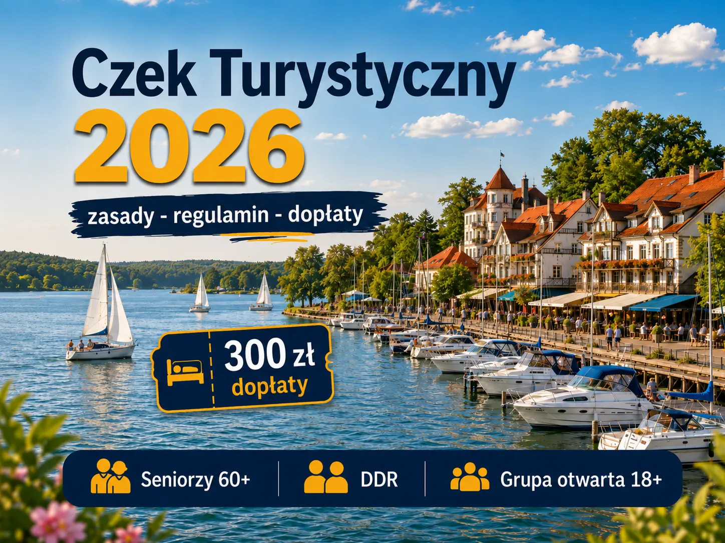 Czek Turystyczny 2026 na Warmii i Mazurach - zasady, kwoty i terminy (aktualizacja 31.08.2026)